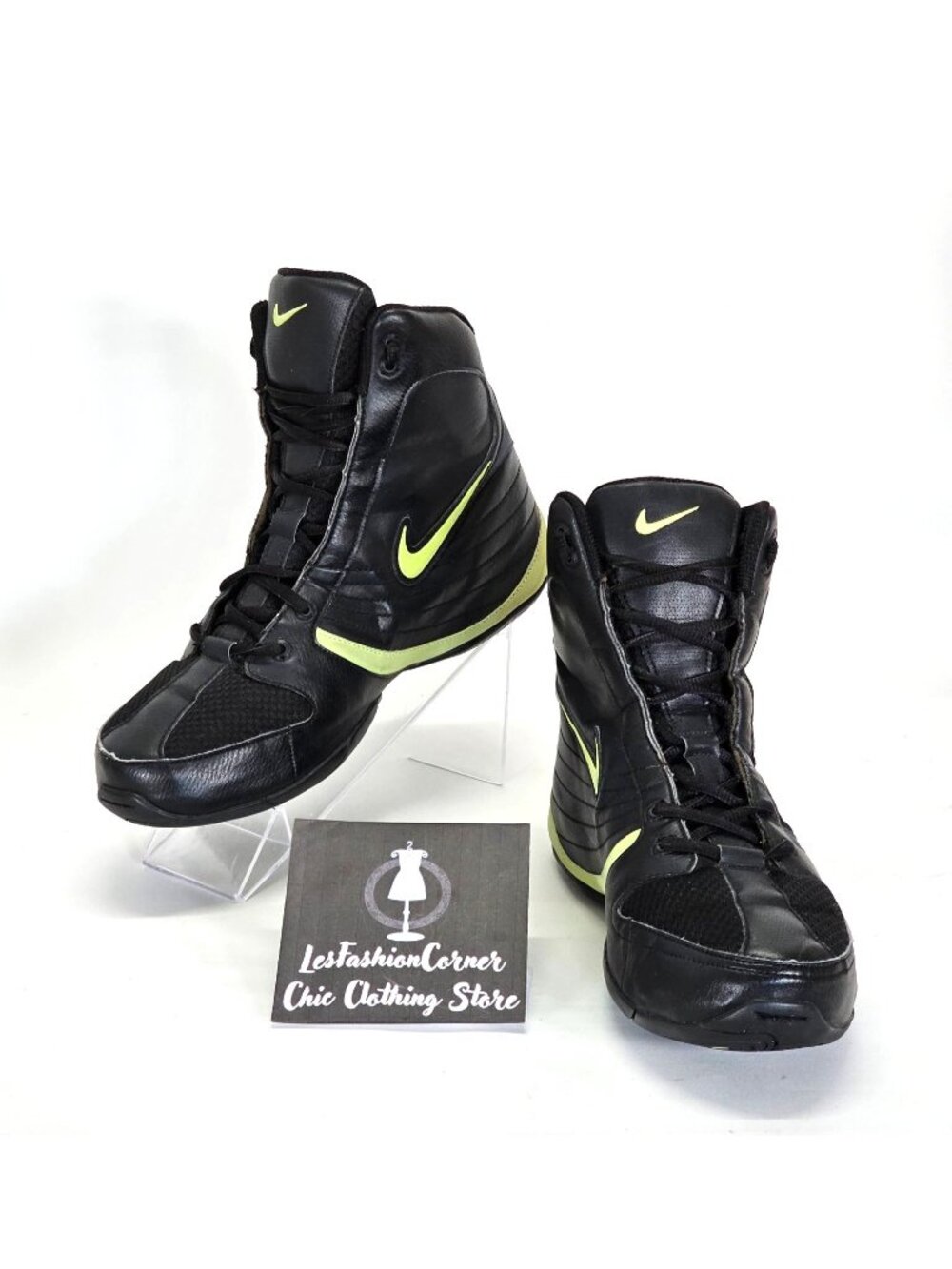 Nike Women's Black Leather Mesh Athletic Sports Training Shoes Size 9.5 1648